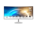 Monitorius MSI PRO MP341CQWDE, LED-Monitor - 86 cm (34 inches), white, WQHD, VA, Curved, 100Hz Panel