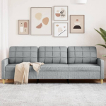 Trivietė sofa, &scaron;viesiai pilkos spalvos, 210cm, audinys