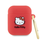 &bdquo;Hello Kitty&ldquo; silikoninė 3D &bdquo;Kitty&ldquo; galvutė &ndash; 1/2 gen. &bdquo;AirPods&ldquo; dėklas (fuksija)
