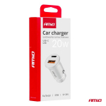 Įkroviklis USB-A + USB-C įkroviklis 20W 12/24V