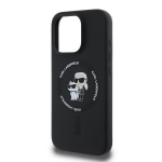 Coque - Karl Lagerfeld - iPhone 16 Pro - Silikoninė skystis - MagSafe - Juoda