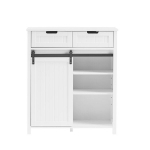 Komoda 80x35x93cm., baltos/juodos spalvos