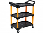 Namų garažo ir dirbtuvių vežimėlis su 3 lentynomis ir dviem ergonomi&scaron;komis rankenomis tvirta kompozitinė konstrukcija 4 ratai 120 kg 96.5&times;81&times;43.5 cm 81863 VOREL