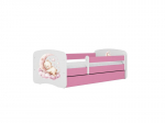 Vaiki&scaron;ka lova be stalčiaus su čiužiniu Kocot Kids BabyDreams Pink dream 180x80 cm, rožinė
