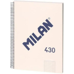 Spiralinis sąsiuvinis - MILAN - 1918 - 80 lapų A4 - 5x5 mm tinklelio popierius - Kieta smėlio spalvos vir&scaron;elė