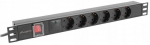 Lanberg Pdu 19" 1u 6x Schuko 2m juoda C14 maitinimo juosta