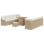11 dalių sodo sofos rinkinys su pagalvėlėmis smėlio poli ratanas akacija,2 vietų sodo sofa su sandėliu ir pagalvėlėmis smėlio poli ratanas,3 dalių sodo valgio rinkinys su pagalvėlėmis smėlio poli ratanas akacija