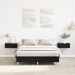 Lovos rėmas 120x190 cm Juodas ąžuolas i&scaron; inžinerinių medžiagų