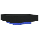 Kavos staliukas su LED ap&scaron;vietimu Juodas 100x100x31 cm