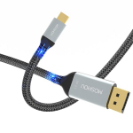 Brimford usb c į displayport 2.1 kabelis, 16k@30hz/8k@120hz/4k@240hz thunderbolts 3 type-c į dp kabelis monitoriams/ne&scaron;iojamam kompiuteriui/pc, suderinamas su rx 7900 xtx/rx 7900 xt (1,5 m)