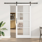 vidaXL Slankios durys ORKDAL Balta ir juoda 93 x 211 cm