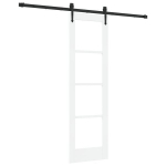 Slankiosios durys su priedų komplektu balta 61x198.5 cm Kieta medžio pu&scaron;is