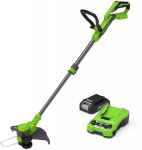 Akumuliatorinis trimeris Greenworks ST24B218-01, 24 V, su akumuliatoriumi ir įkrovikliu