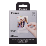 60 Canon XC 60L kredito kortelės dydžio spaudinių rinkinys, skirtas Selphy QX20 nuotraukų spausdintuvui