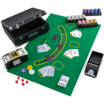 Pokerio žetonų rinkinys, 14 gramų pokerio žetonai 300 vnt. Kazino pokerio žetonų rinkinys-juodi, 15,5x12,5x5,5 colių, Sidabras