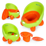 Puodinė tualeto kėdutė vaikams, i&scaron;imamas įdėklas, neslystančios kojelės, žalia, ECOTOYS