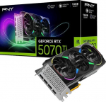 Vaizdo plok&scaron;tė PNY GeForce RTX 5070 Ti 16GB GDDR7 ARGB EPIC-X RGB Overclocked Triple Fan VCG5070T16TFXXPB1-O