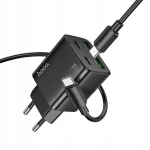 Hoco N52 20w Usb-a/usb-c įkroviklis su Lightning kabeliu, juodas