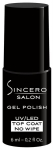 Matinis gelinio nagų lako vir&scaron;utinis sluoksnis Sincero Salon, Top Coat Velvet, 6 ml