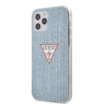 Guess iPhone 12 Pro Max PC/TPU Denim Triangle Cover, mėlynas