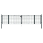 Tinkliniai sodo vartai, pilki, 400x150cm, galvanizuotas plienas