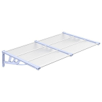 vidaXL Stogelis durims, pilkas ir skaidrus, 152,5x90cm, polikarbonatas