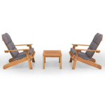 Lauko baldų komplektas vidaXL adirondack, rudas/tamsiai pilkas