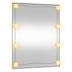Sieninis veidrodis su LED lemputėmis vidaXL 50x60cm