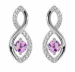 Sidabriniai auskarai su ametistais moterims Brilio Silver Precious Stone