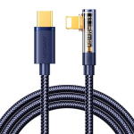 Kampinis USB-C - Lightning kabelis iPhone, 20W, 480 Mbps, 1.2m, mėlynas