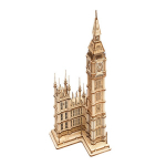 Medinė 3D dėlionė Robotime Big Ben su &scaron;viesom , 220 det