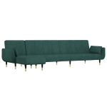 L formos sofa-lova vidaXL, žalia