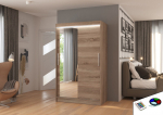 Spinta ADRK Furniture su LED ap&scaron;vietimu Bario 120, ruda