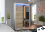 Spinta ADRK Furniture su LED ap&scaron;vietimu Nicea 120, smėlio/balta