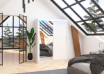 Spinta ADRK Furniture su LED ap&scaron;vietimu Bianco 150, balta