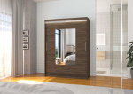 Spinta ADRK Furniture su LED ap&scaron;vietimu Dorrigo 150, tamsiai ruda