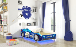 Vaiki&scaron;ka lova ADRK Furniture LED Sheriff, 80x160 cm, mėlyna