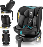 Lionelo Navy i-Size Black Turquoise besisukanti automobilinė kėdutė, ISOFIX, juoda/turkis