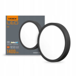 Pavir&scaron;inis &scaron;viestuvas, plafonas Videx 18 W juodas integruotas LED &scaron;altinis 19,2 cm