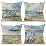 4vnt Europos atostogų paplūdimio stiliaus pagalvėlių užvalkalai 45.72x45.72cm