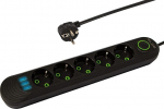 Ilginimo kabelis BLOW PS550, 5 lizdai, 3x USB, 5 m, su įžeminimu, juodas