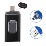 USB laikmena USB C Atmintinė 128GB, 3 in 1 OTG Atminties Lazdelė, Juoda