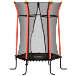 Trampolinas vaikams, &Oslash;163,5 cm, su apsauginiu tinklu, pamink&scaron;tintas, plieninis, atlaiko iki 50 kg svorį, juodas ir raudonas, Rot