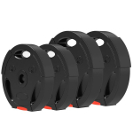 SPORTNOW 4 hantelių svarmenų rinkinys, 2 x 5 kg/7,5 kg svarmenys, svarmenų plok&scaron;telių rinkinys, svarmenų plok&scaron;telės 2,5 cm hantelio strypui, &Oslash; 30 mm skylė, juodos spalvos, Juoda