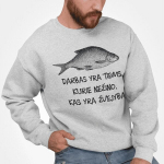 Džemperis Darbas - ne žvejams, pilkas