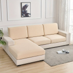 Tampri paprasta vienspalvė sofa, baldo uždangalas.,  Kreminė spalva