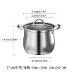 1vnt Sriubos Puodas, 304 Nerūdijančio Plieno Sustorėjusi Didesnės Talpos., 22cm4.5L be garintuvo