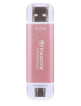TRANSCEND ESD310P 512GB I&scaron;orinis SSD USB 10Gbps Tipas C/A, Rožinis