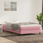 Box spring lova be čiužinio rožinė 120x220 cm aksomas