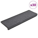 Laiptų kilimėliai 30 vnt 65x21x4 cm tamsiai pilka